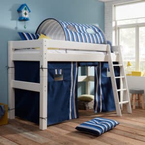 Children’s bed LAHE 90 x 200 cm half-tall with a sloped ladder
