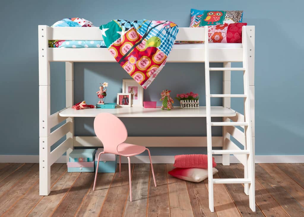 Bunk bed with a table