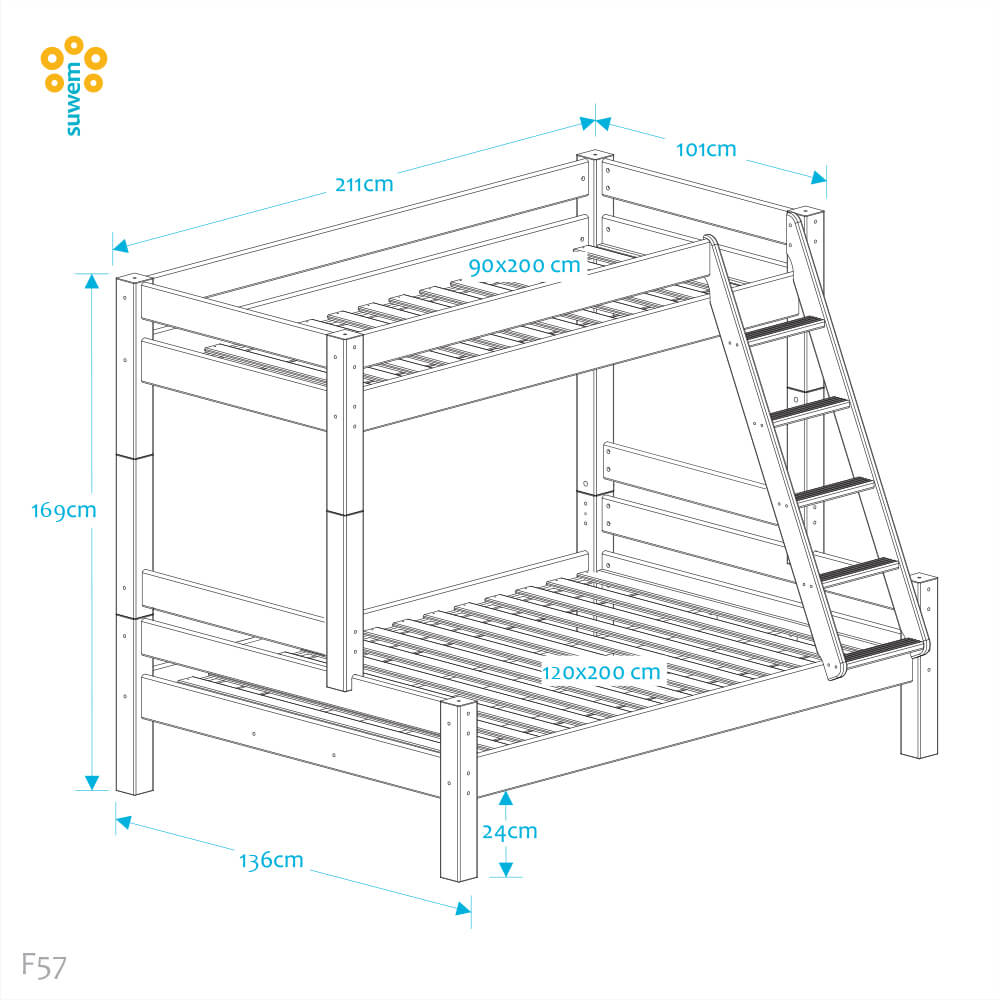 F57_3.jpg Laste narivoodi LAHE - alumine lai voodi - Image 3