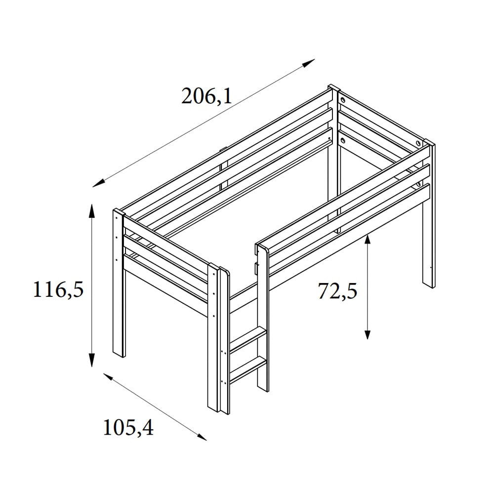 ST22W-S-K-6.jpg Robin poolkõrge voodi 90x200 cm kummuti ja riiuliga - Image 6